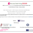 IDEC S.A. organises next week 9-12/11/2020, the 2nd International online conference, “Discuss Learning 2020”. The theme this year is “Vocational Education & Training – Focusing on Quality” and it is held in the framework of the European Vocational Skills Week 2020.Each day we are tackling a different theme:Day 1 - Quality assurance in educational organisations (Greek and English sessions)Day 2 - Quality in Apprenticeships and WBL (Greek and English sessions)Day 3 - Tracking and continuous improvement in VET (Greek and English sessions)Day 4 - New technologies in VET (Greek session only)Days 1 to 3 consist of two sessions, the first one in Greek only, while the second one is addressed to international participants and it is in English. The timing of English sessions is 15:25-16:15 CET.Participation is free. For more information and registrations visit http://discuss-learning.eu/index-en.html